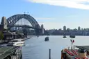 Circular Quay with ferries on the water and the Harbour Bridge behind